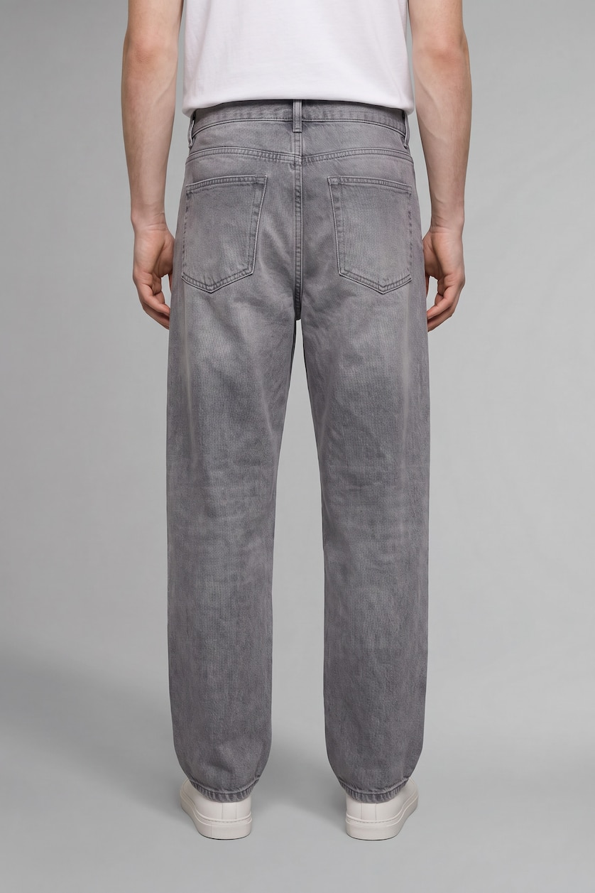 MAN Grey Normal Waist Relax Fit Trousers