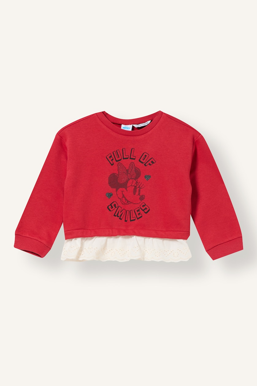 Kız Bebek Kırmızı 2'li Takım Mickey & Minnie Lisanslı Baskılı Kız Bebek
