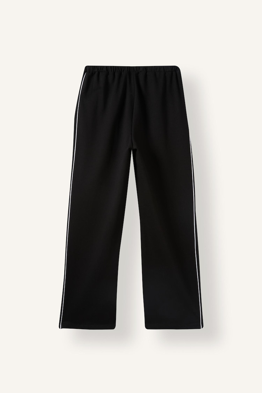 WOMAN Black Elastic Band Straight Fit Trousers