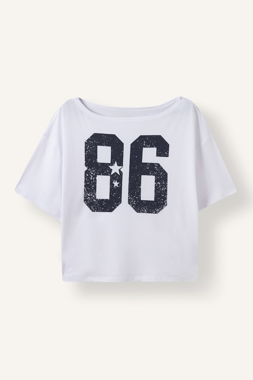 Women White Loose Fit modal Short Sleeve T-Shirt