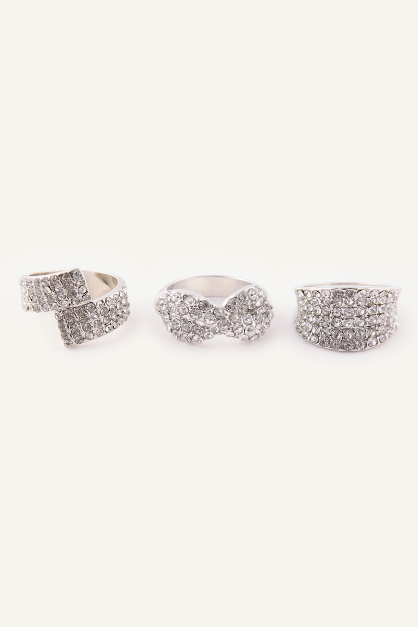 Women Gümüş 3 piece Ring