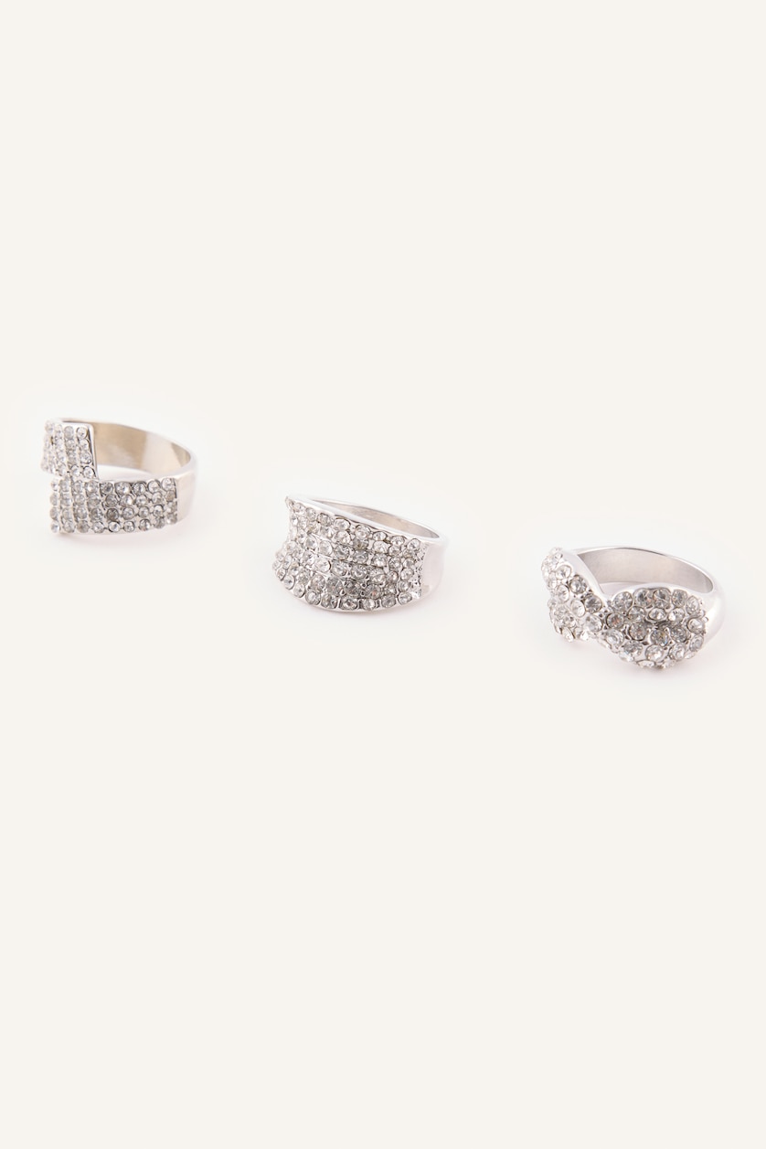 Women Gümüş 3 piece Ring