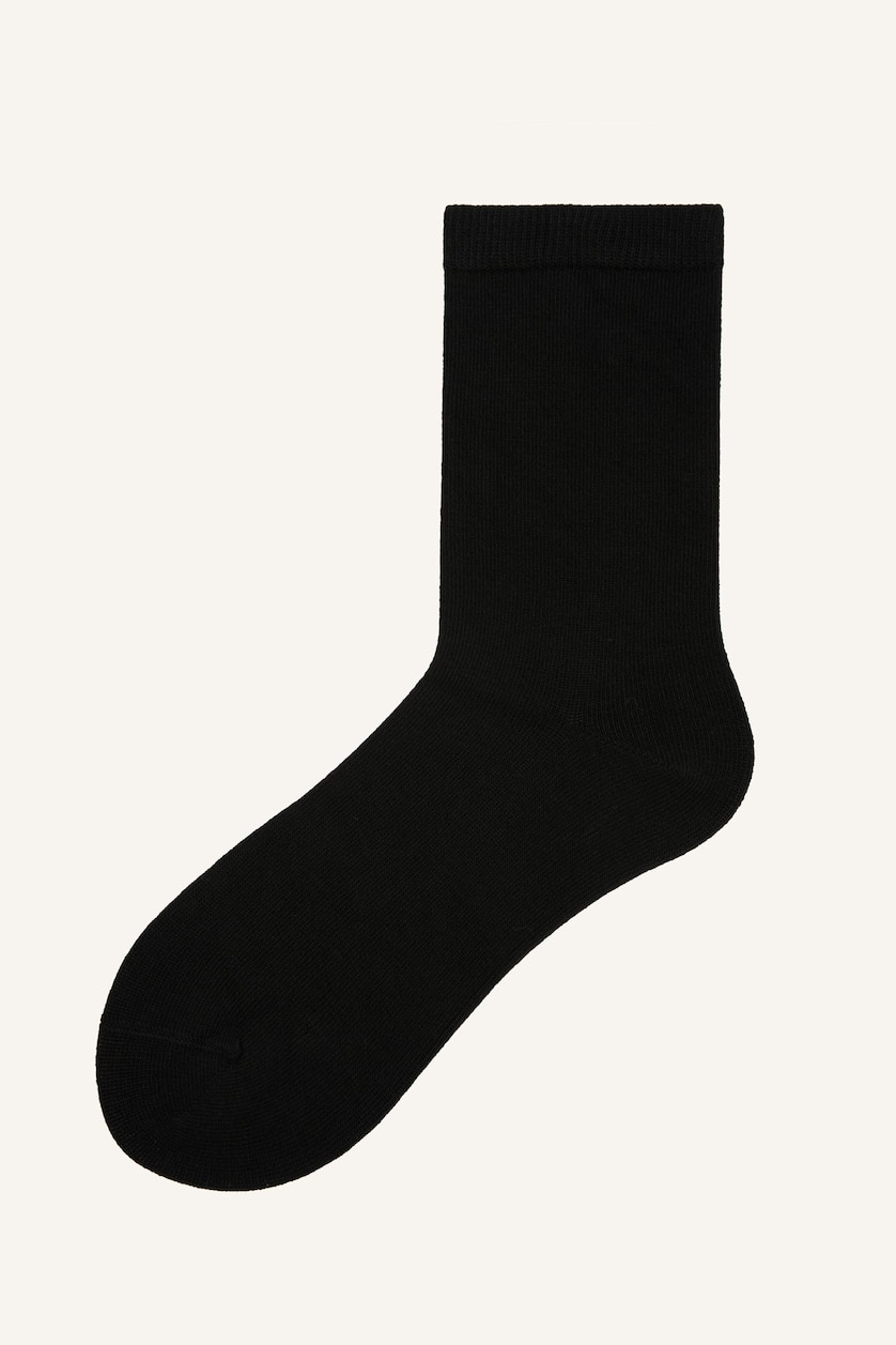 Kız Çocuk - Genç Kız Siyah Unisex Dikişsiz 3'lü Uzun Çorap