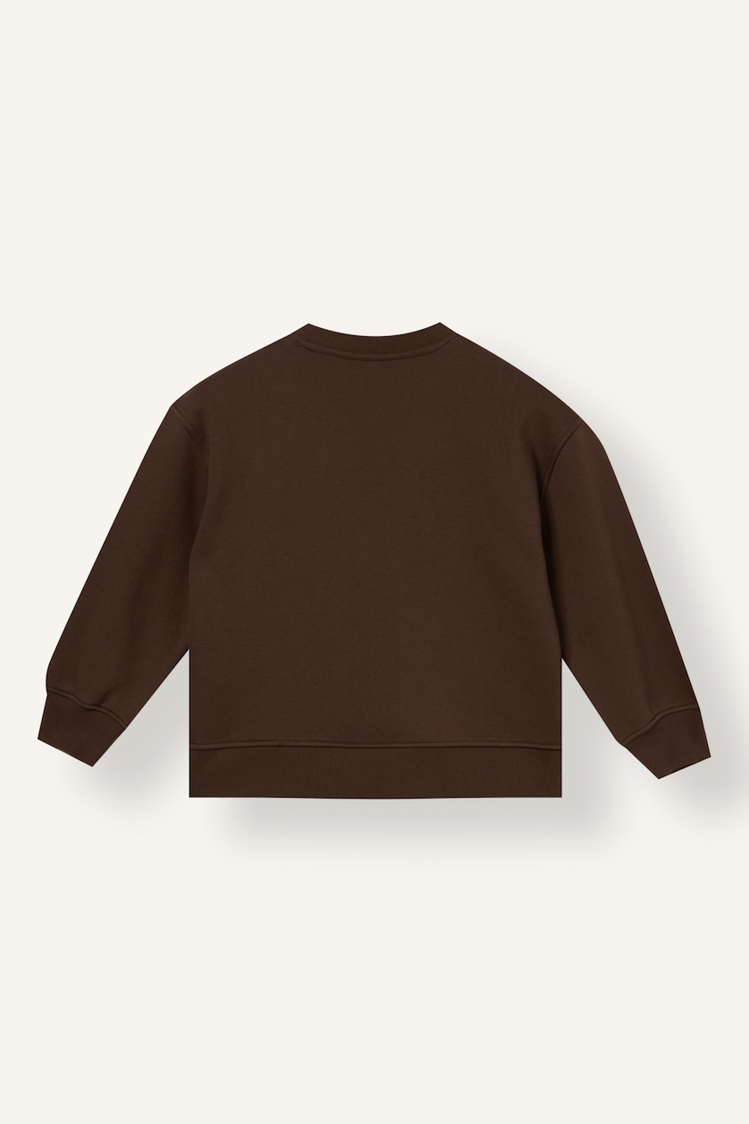 Young Girls - Teen Girls Brown Woman Oversize Fit Printed Crew Neck Sweatshirt