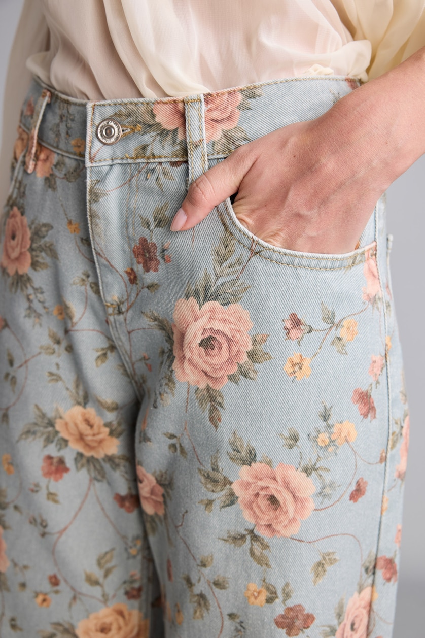 Women Light Blue Normal Waist Straight Fit Trousers