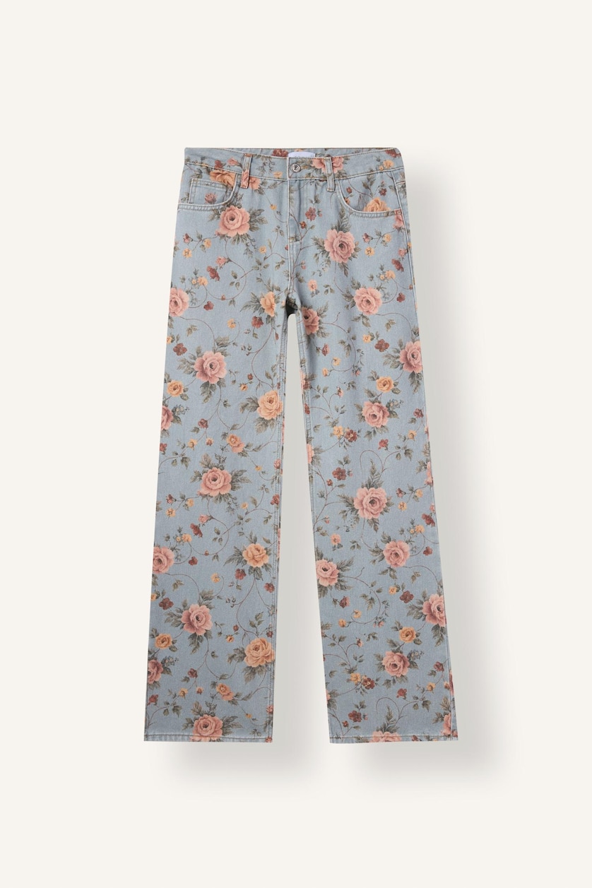 Women Light Blue Normal Waist Straight Fit Trousers