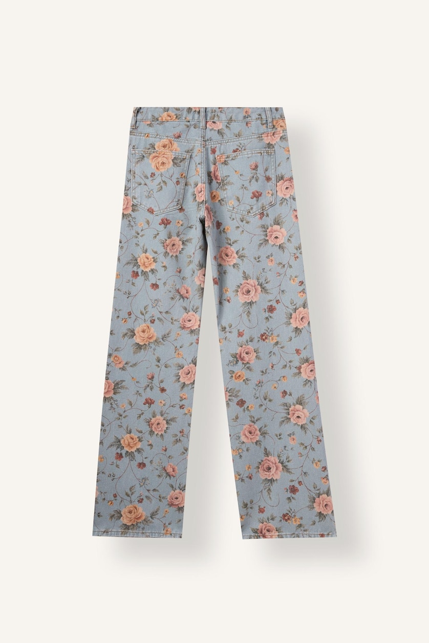 Women Light Blue Normal Waist Straight Fit Trousers