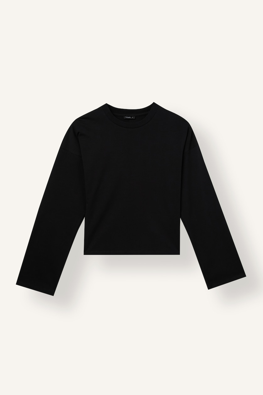 Women Black Slim Fit Long Sleeve T-Shirt