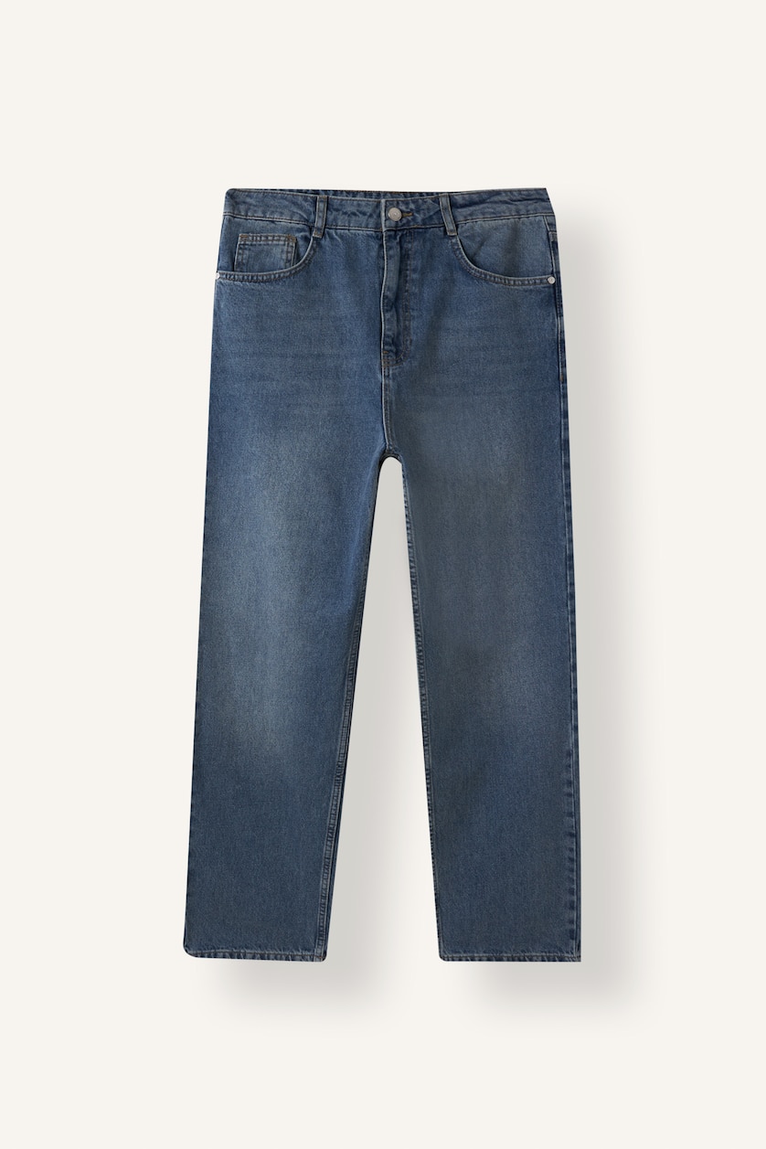 Erkek Mavi Baggy Fit Jean