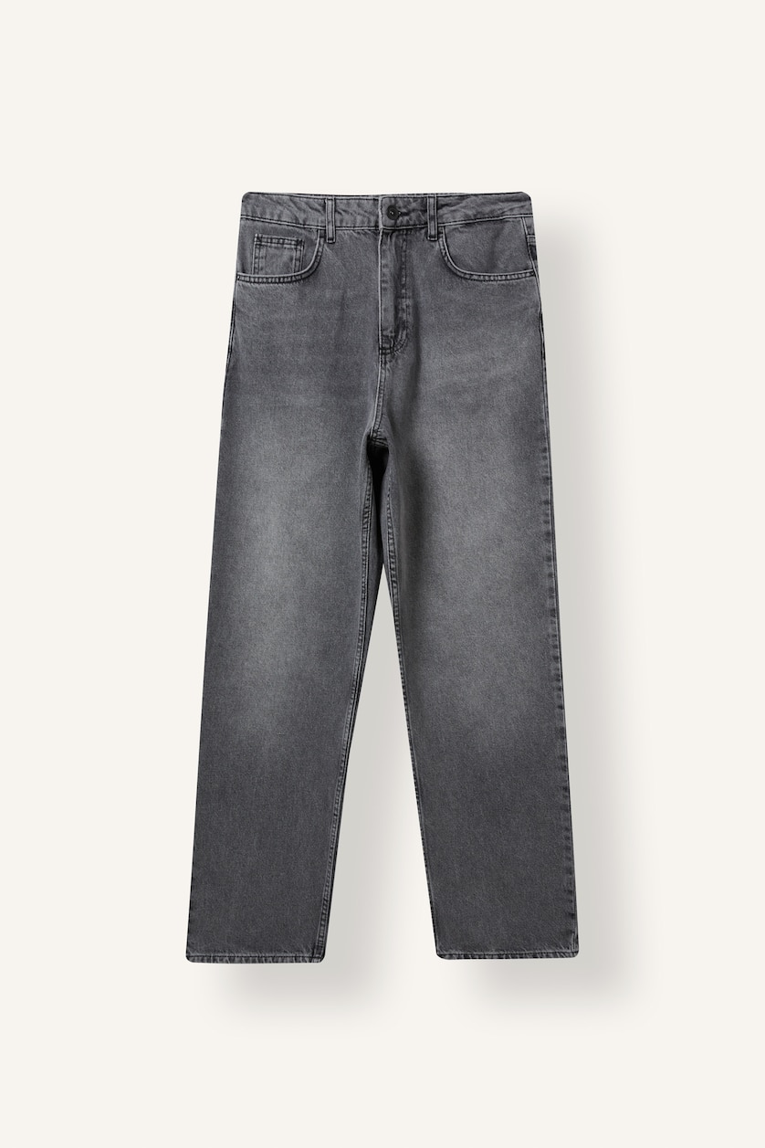 Men Grey Normal Waist Baggy Fit Trousers