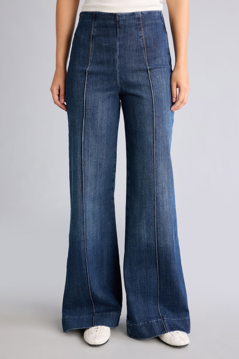 Women Dark Blue High Waist Trousers