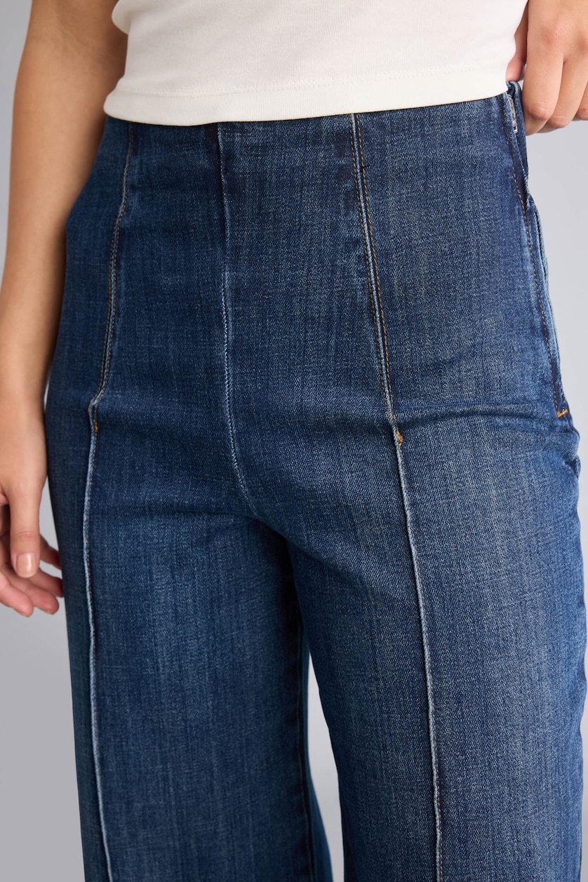 Women Dark Blue High Waist Trousers