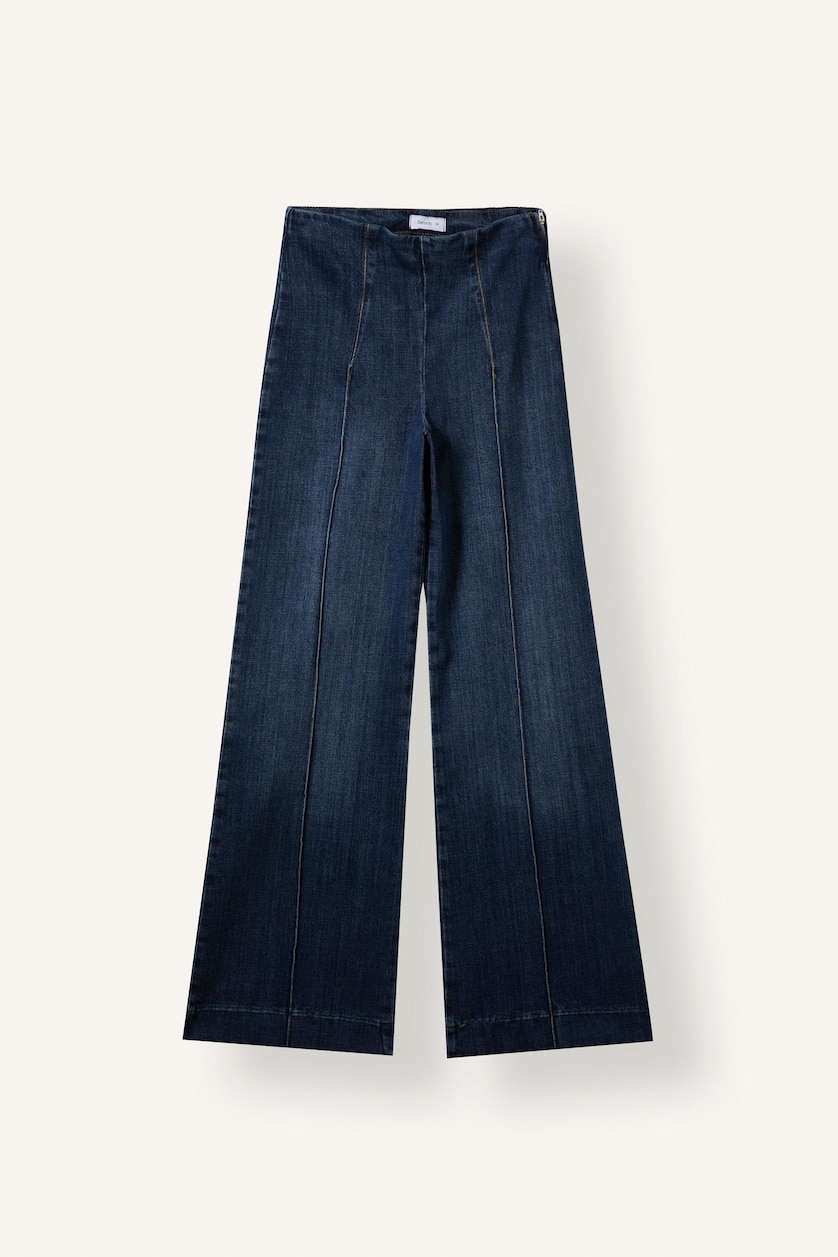 Women Dark Blue High Waist Trousers