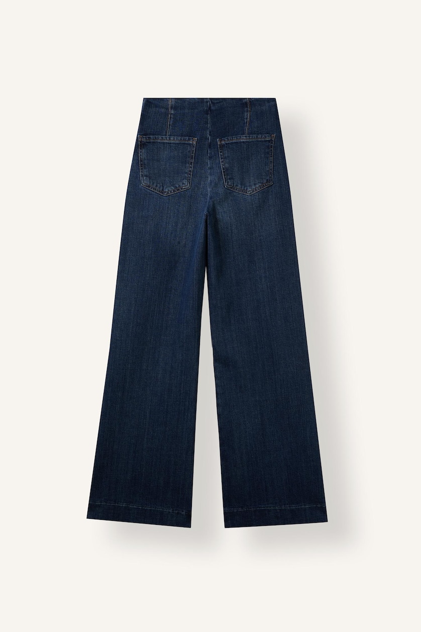 Women Dark Blue High Waist Trousers