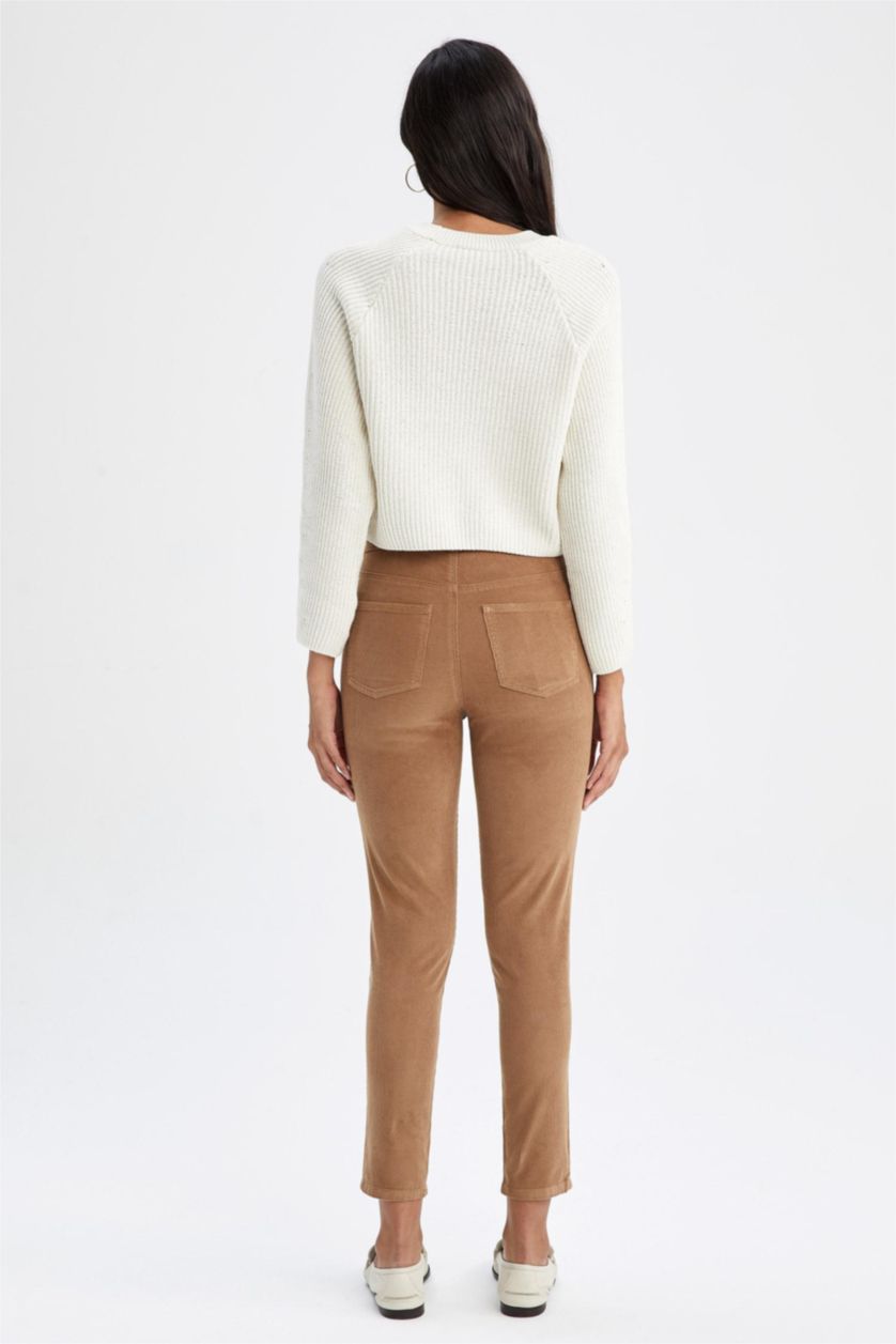 WOMAN Camel High Waist Skinny Fit Trousers