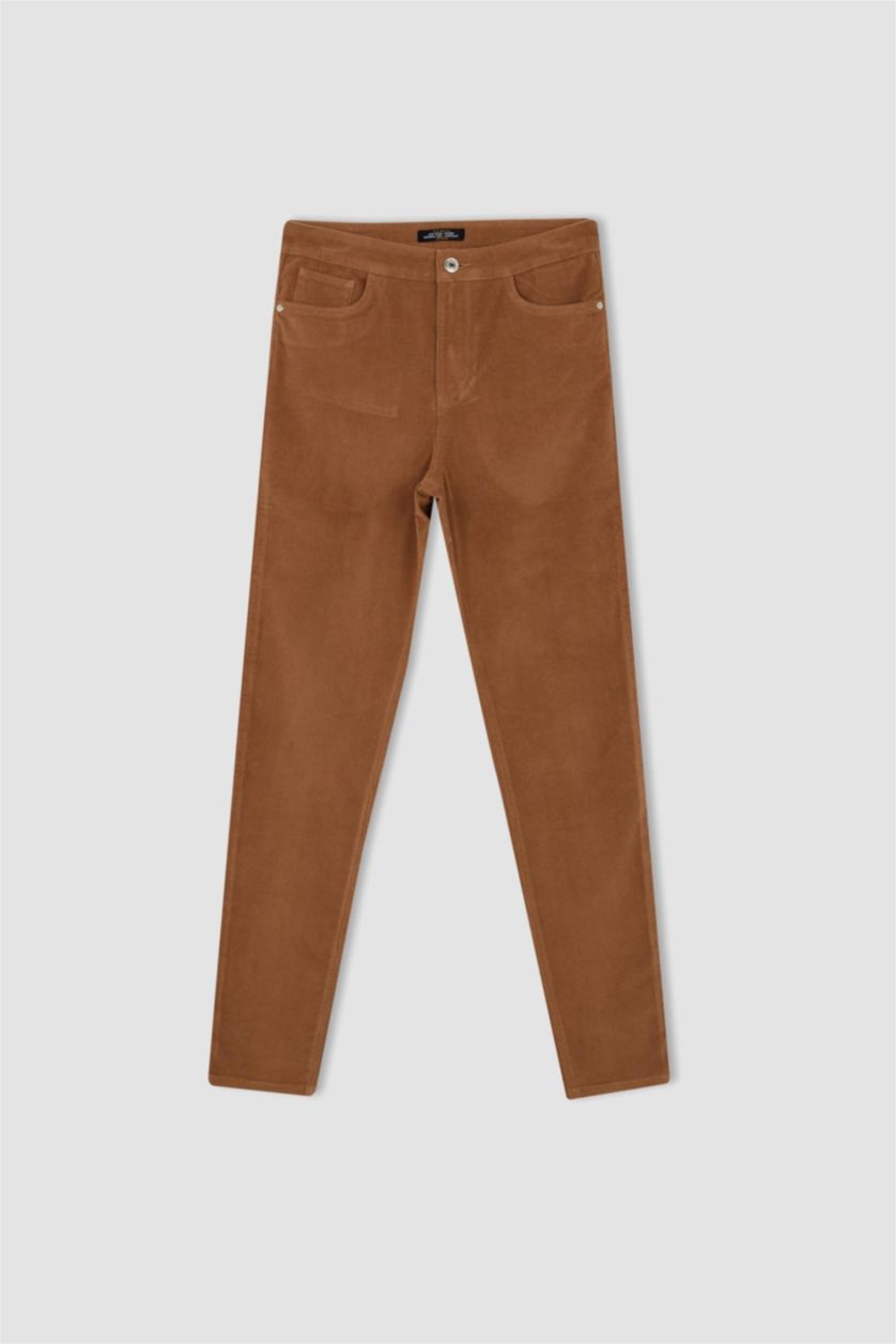 WOMAN Camel High Waist Skinny Fit Trousers