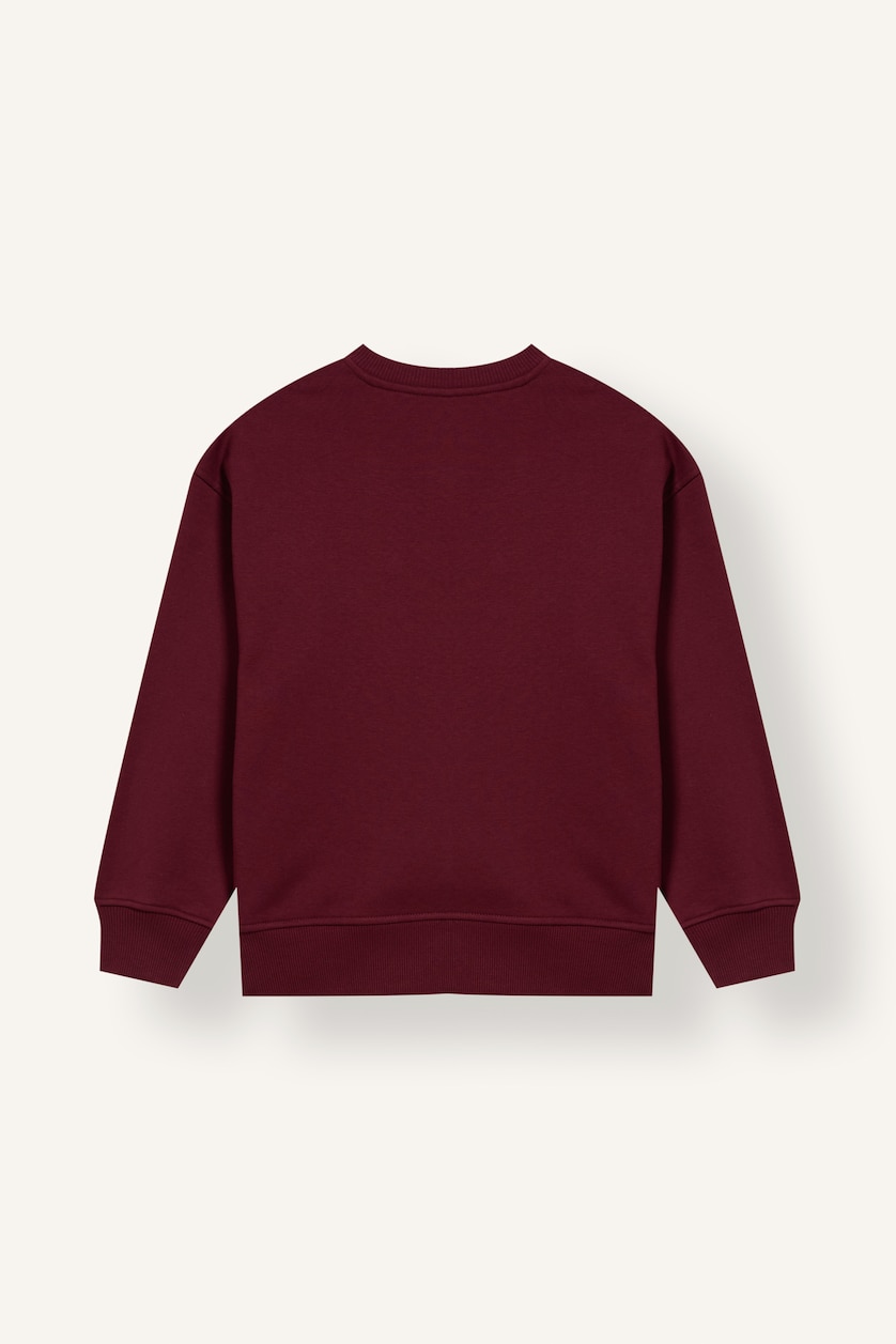 Young Girls - Teen Girls Bordeaux Woman Oversize Fit Crew Neck Sweatshirt