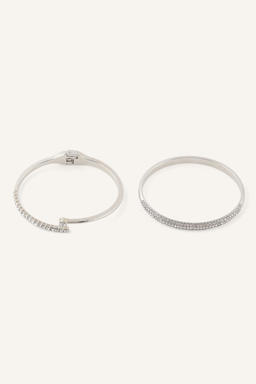 Women Gümüş 2 piece Cotton Bracelet