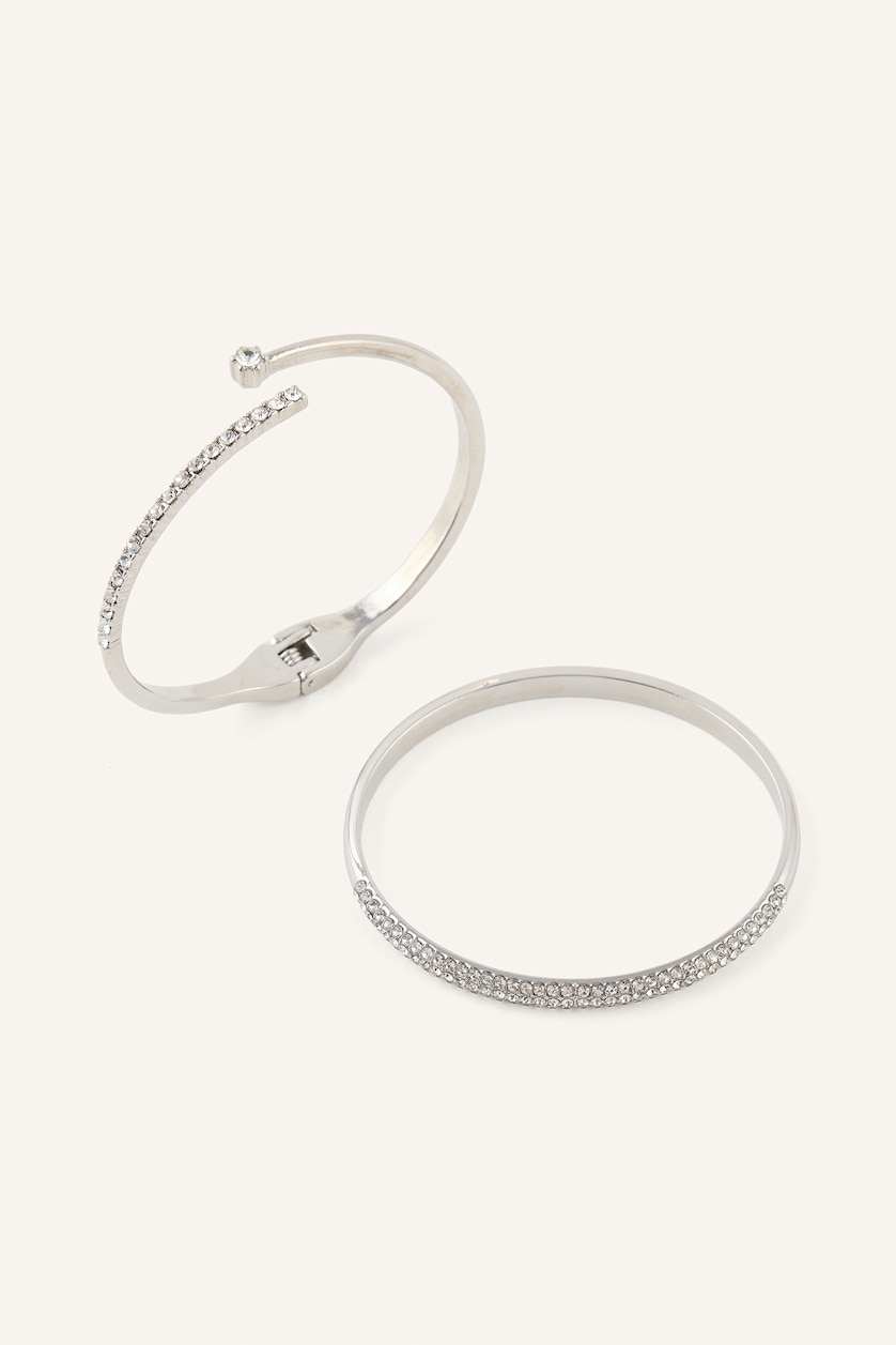 Women Gümüş 2 piece Cotton Bracelet