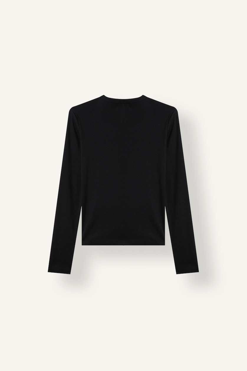 Kadın Siyah Slim Fit Düğmeli Ribana Basic Hırka
