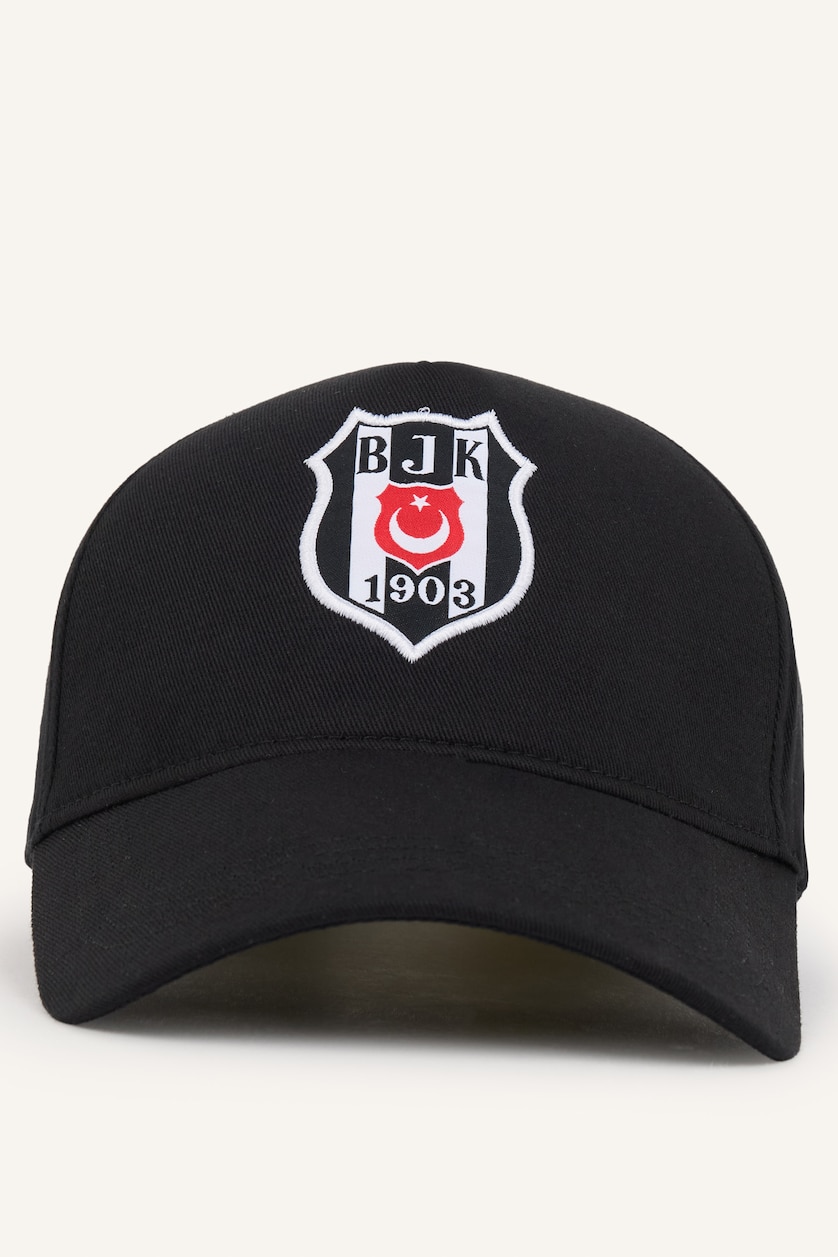 Erkek Çocuk - Genç Erkek Siyah Beşiktaş Arma Nakışlı Pamuklu Şapka Erkek Çocuk