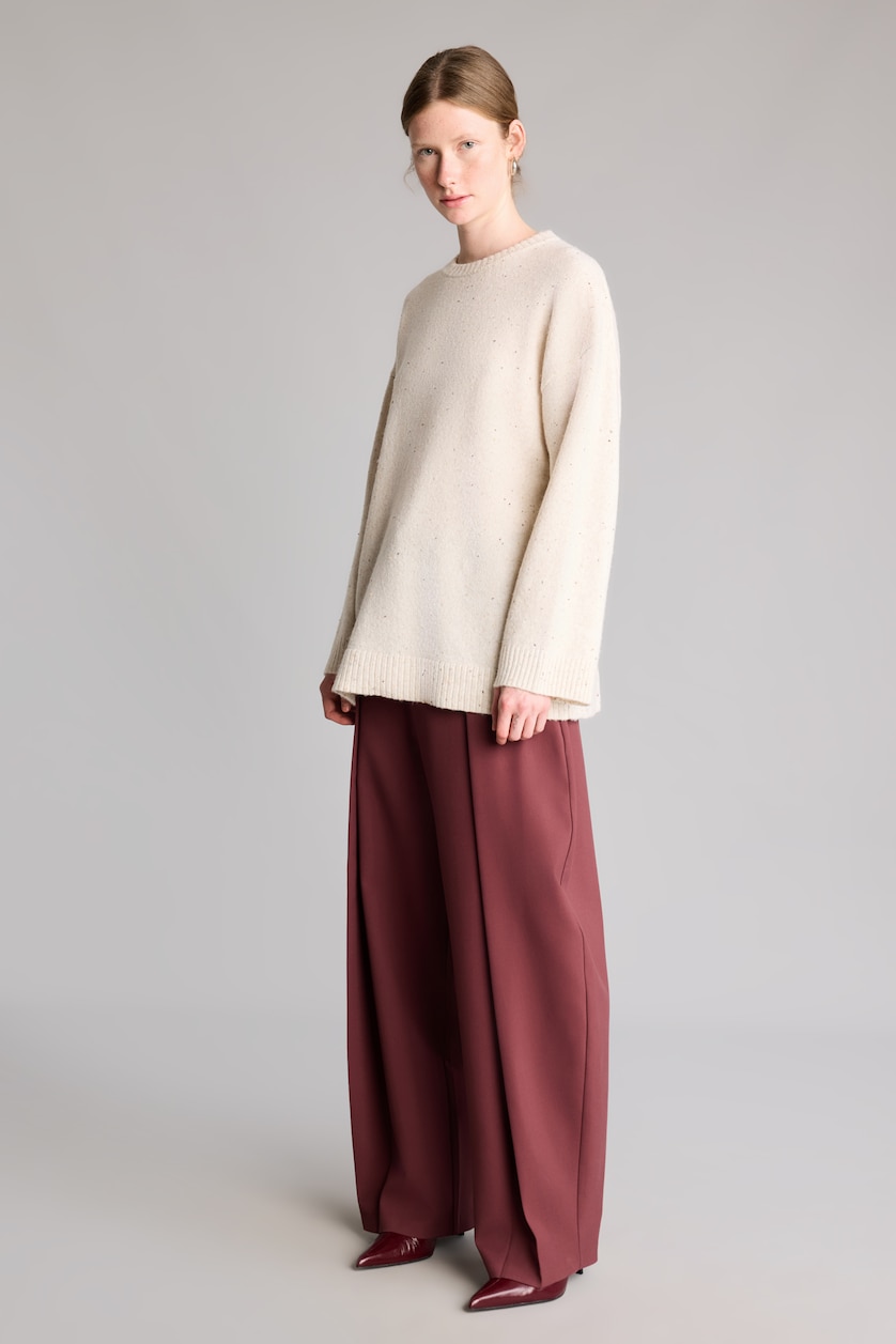 Kadın Koyu Bordo Balloon Fit Pantolon