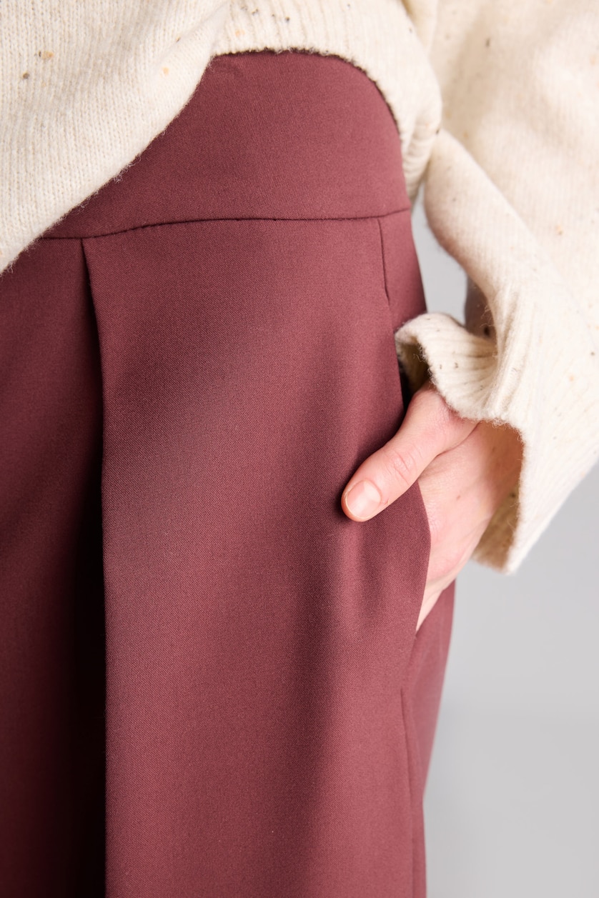 Kadın Koyu Bordo Balloon Fit Pantolon