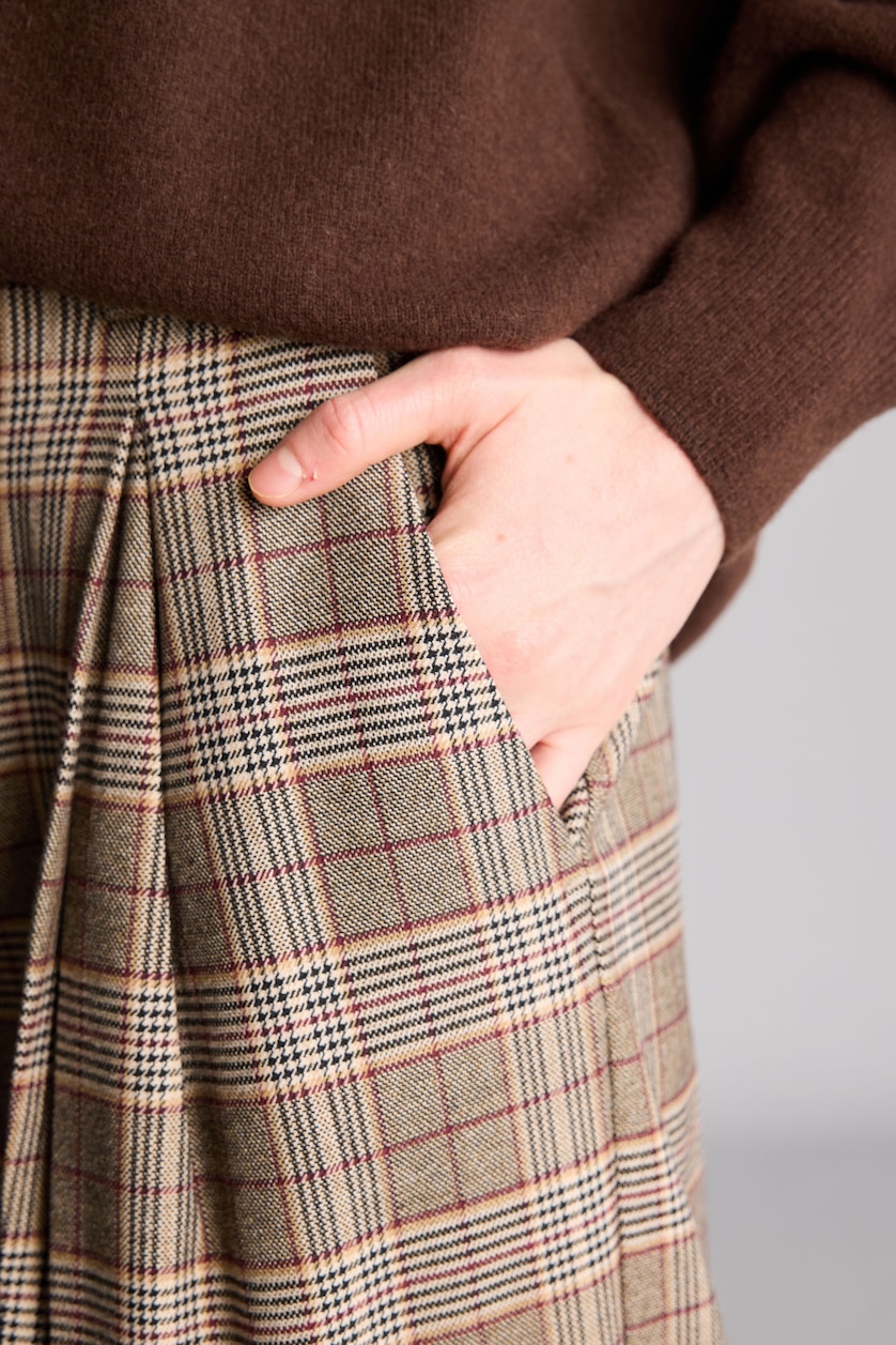 Kadın Kahve Wide Leg Pantolon