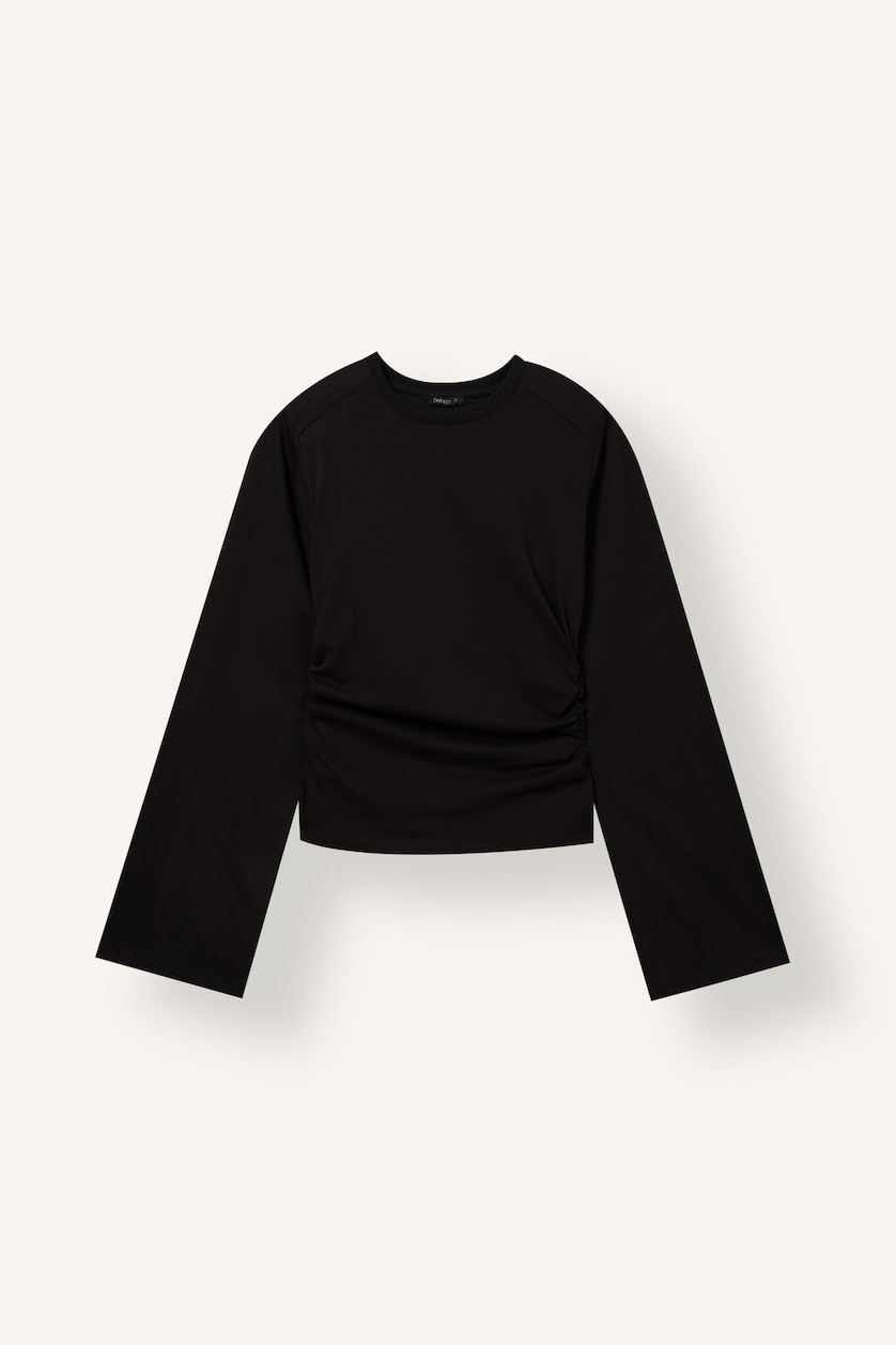 Women Black Slim Fit Long Sleeve T-Shirt