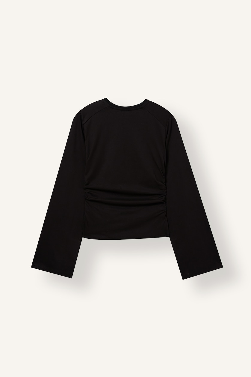 Women Black Slim Fit Long Sleeve T-Shirt