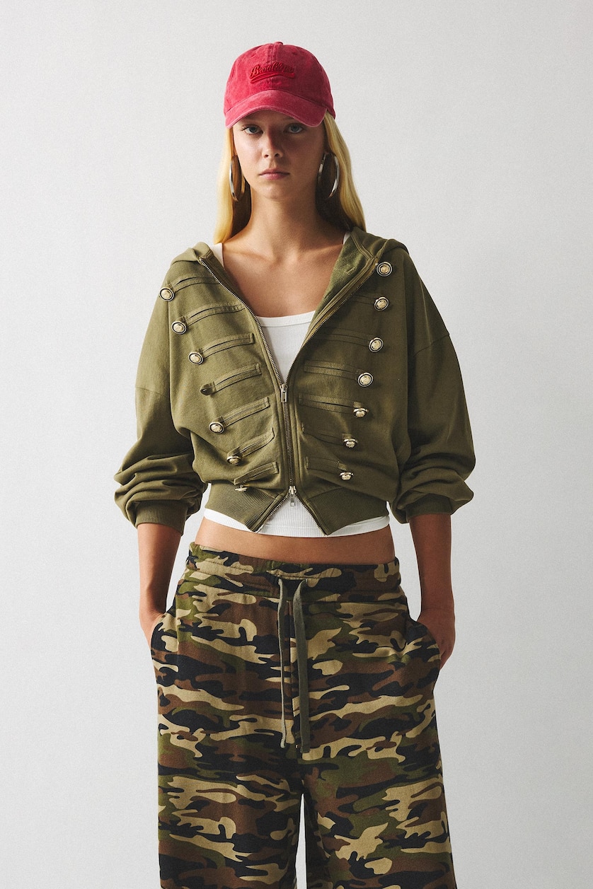 Women Khaki Loose Fit Cardigan