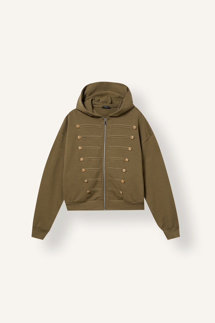 Women Khaki Loose Fit Cardigan