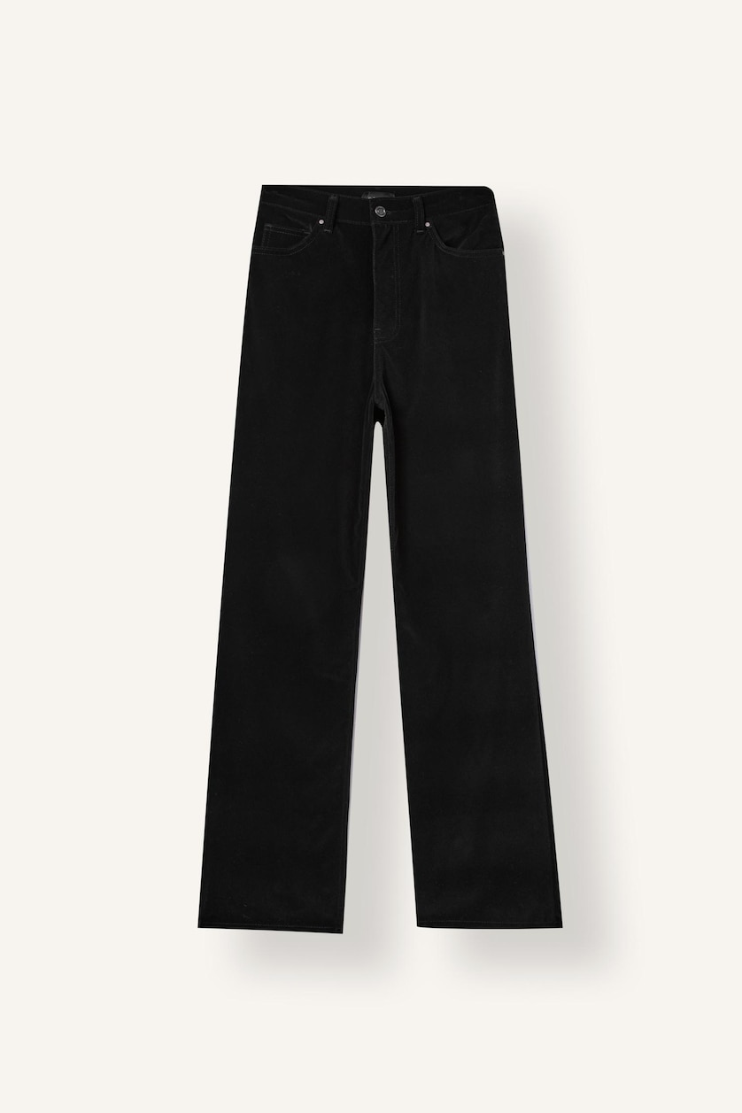 Women Black High Waist Straight Fit Trousers