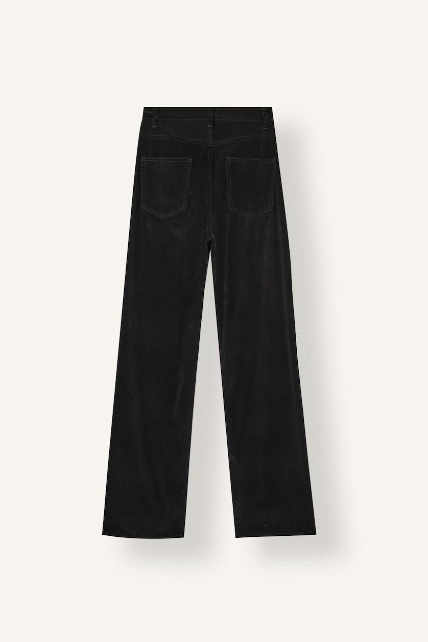Women Black High Waist Straight Fit Trousers