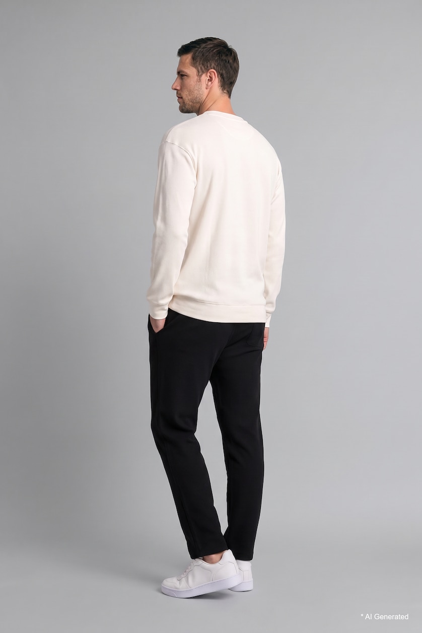 Man Black Regular Fit Trousers