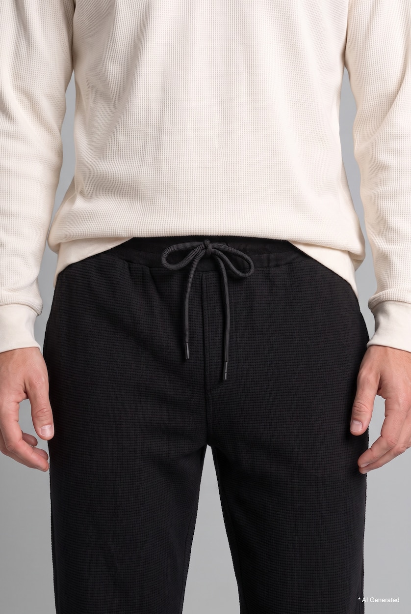 Man Black Regular Fit Trousers