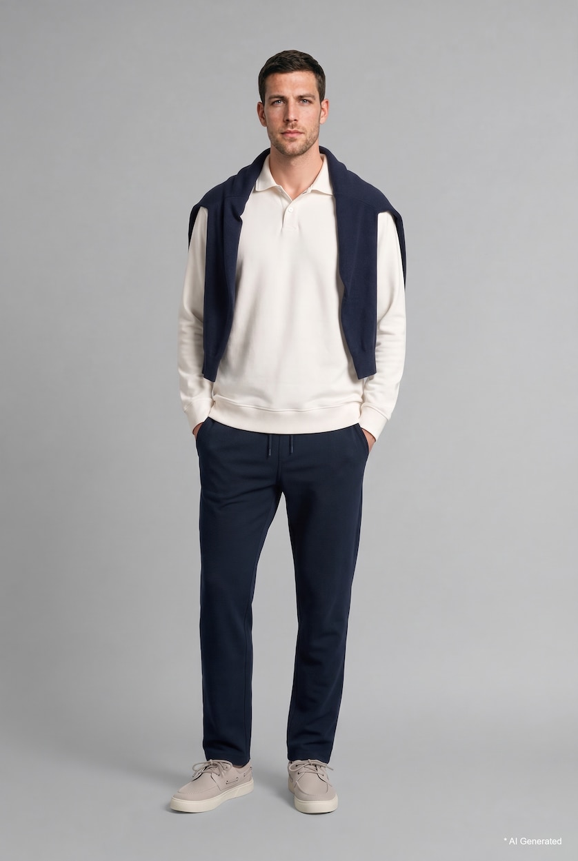 رجال كحلي Regular Fit Trousers