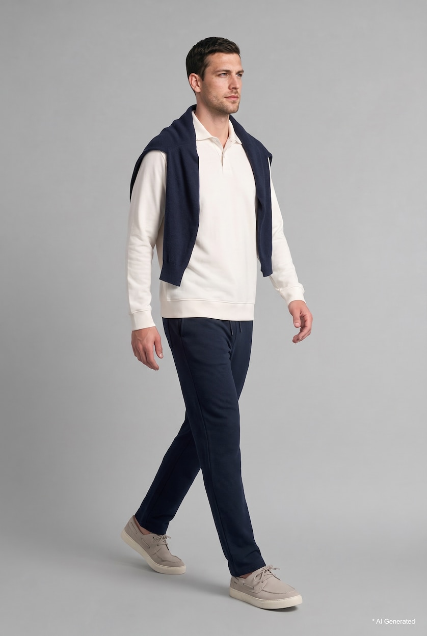 رجال كحلي Regular Fit Trousers
