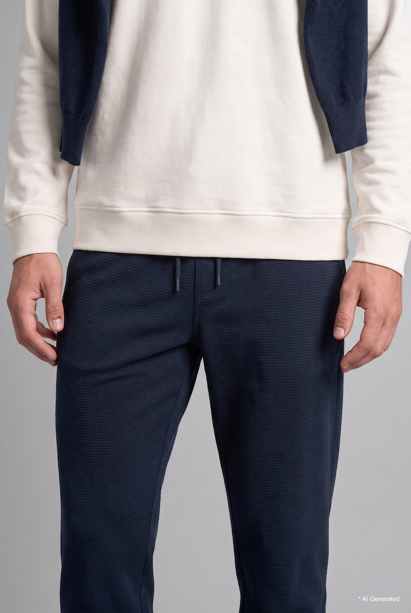 رجال كحلي Regular Fit Trousers