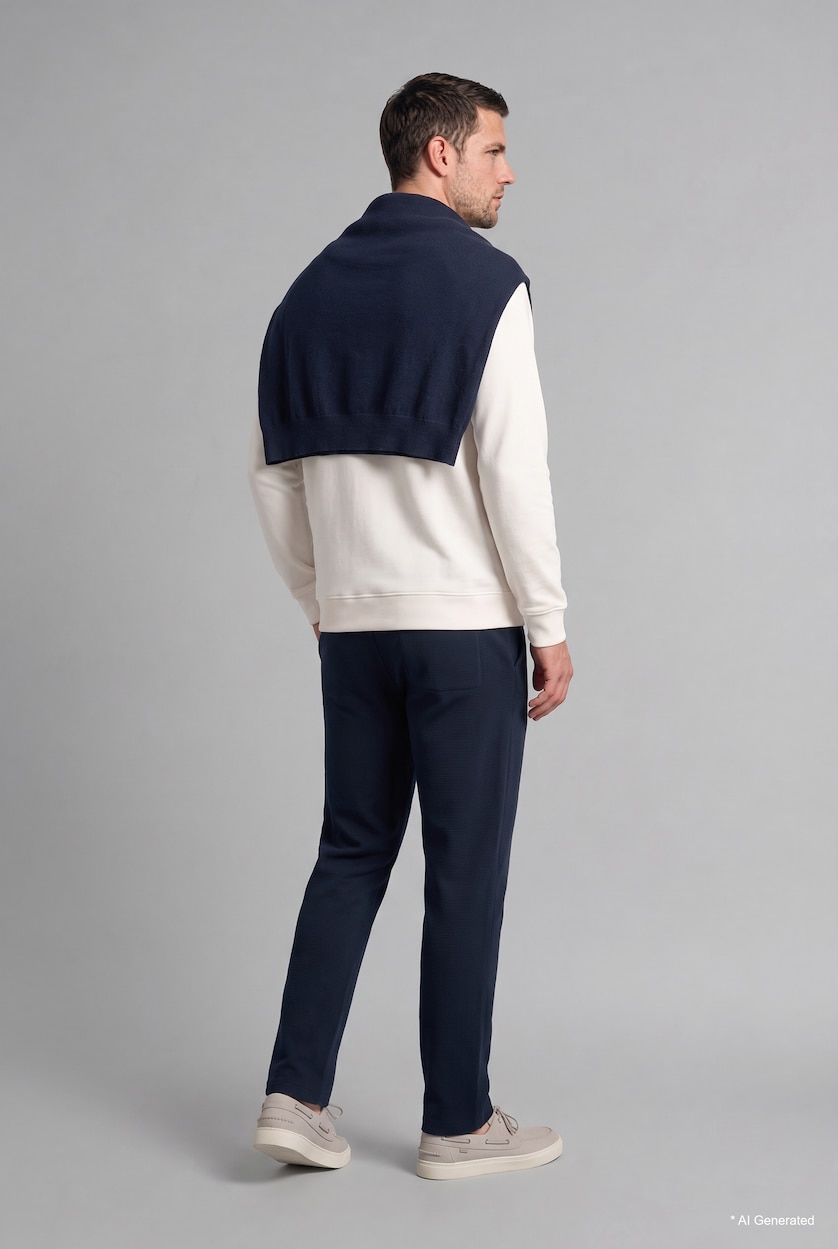 رجال كحلي Regular Fit Trousers