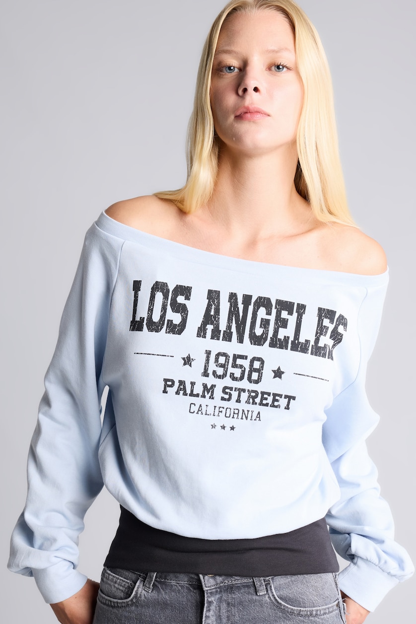 Woman Blue Oversize Fit Sweatshirt