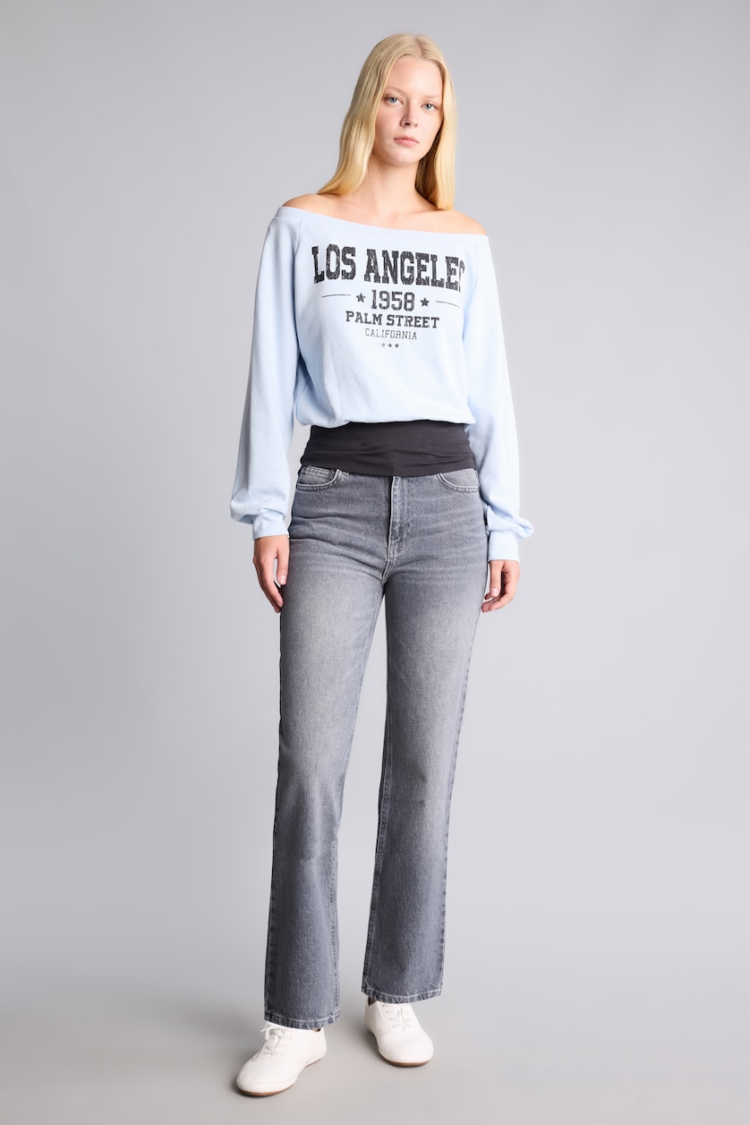 Woman Blue Oversize Fit Sweatshirt