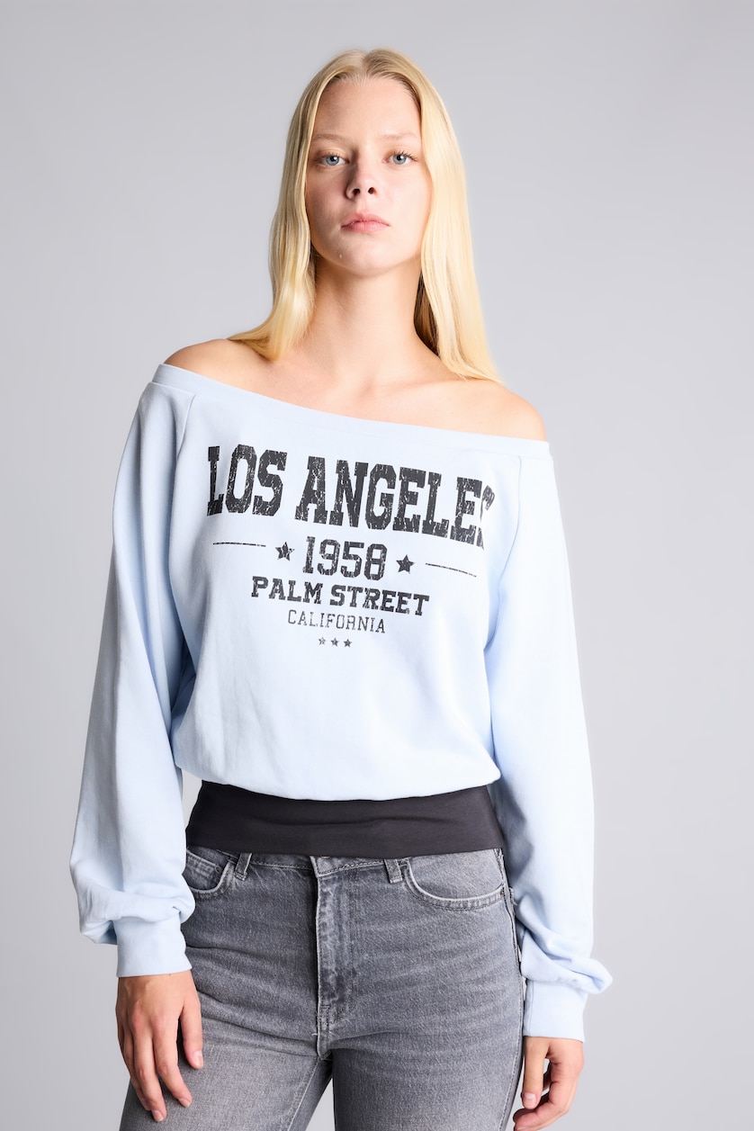 Woman Blue Oversize Fit Sweatshirt