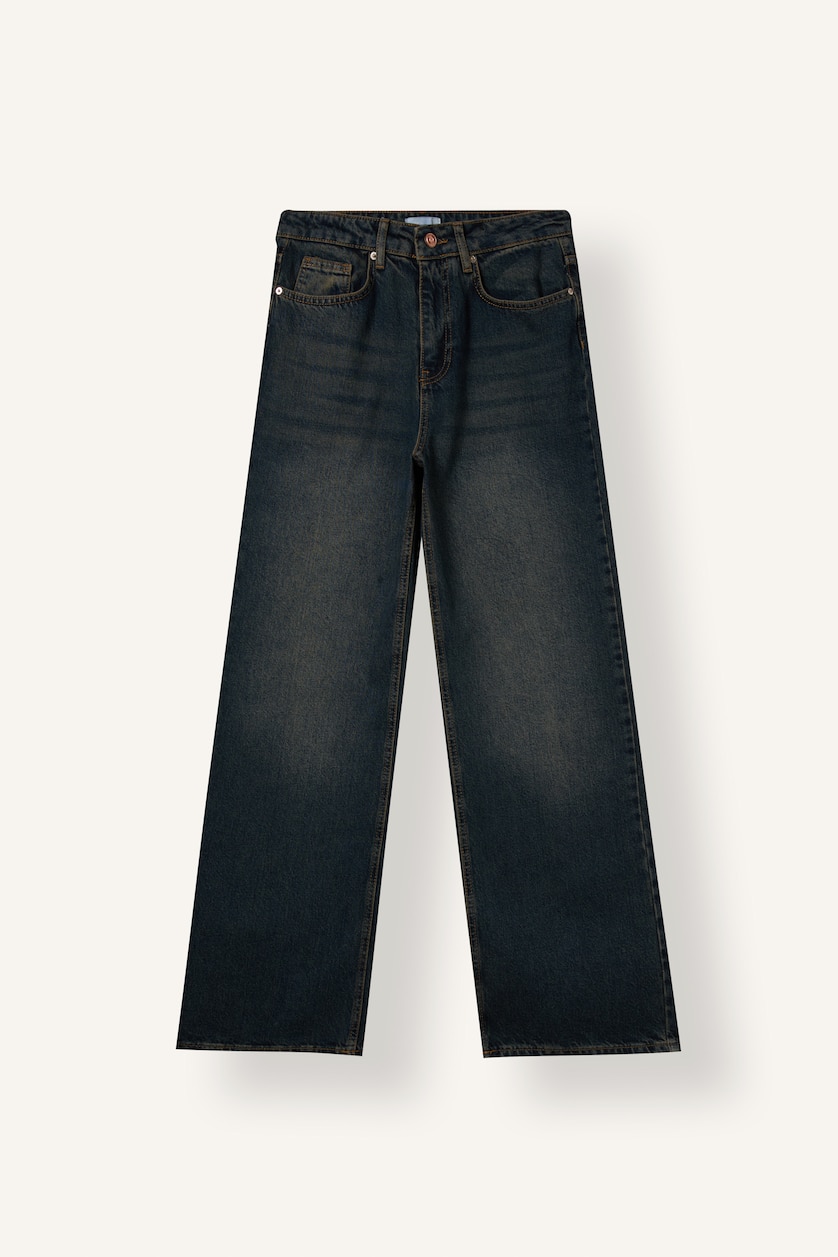 Women Blue High Waist Straight Fit Trousers