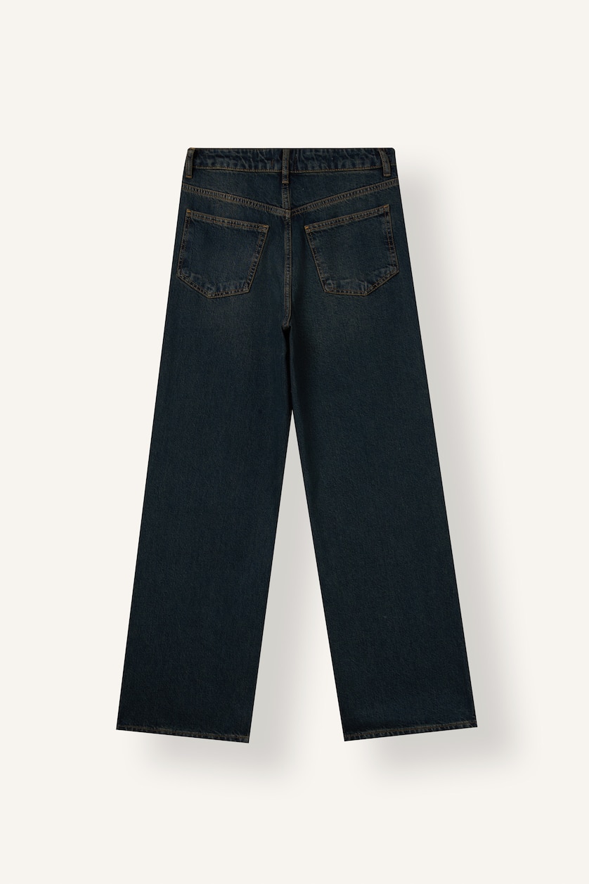 Women Blue High Waist Straight Fit Trousers