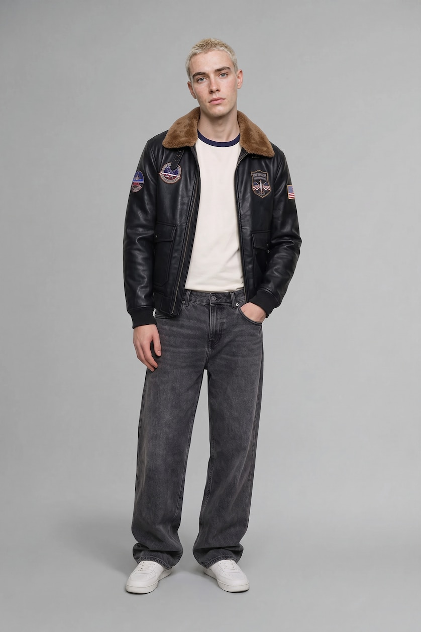 Erkek Antrasit Baggy Fıt Jean