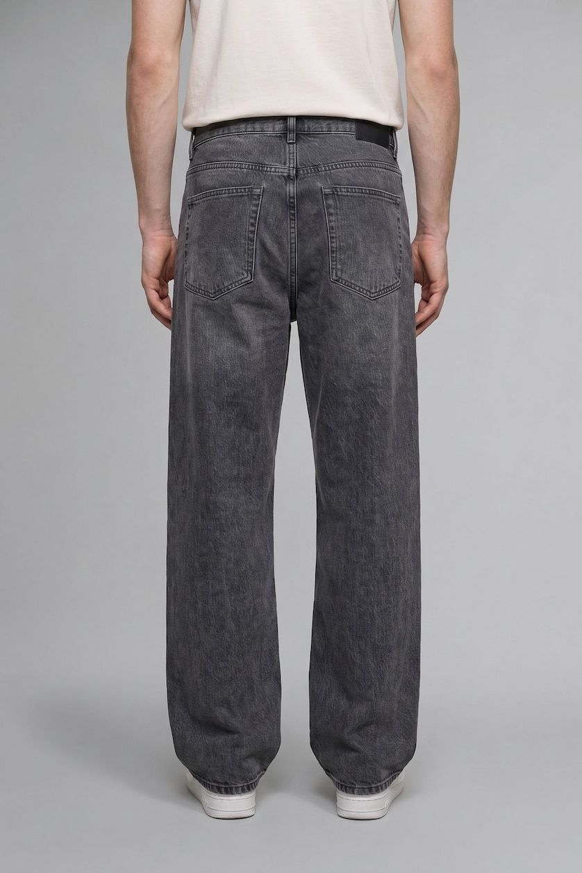 Erkek Antrasit Baggy Fıt Jean