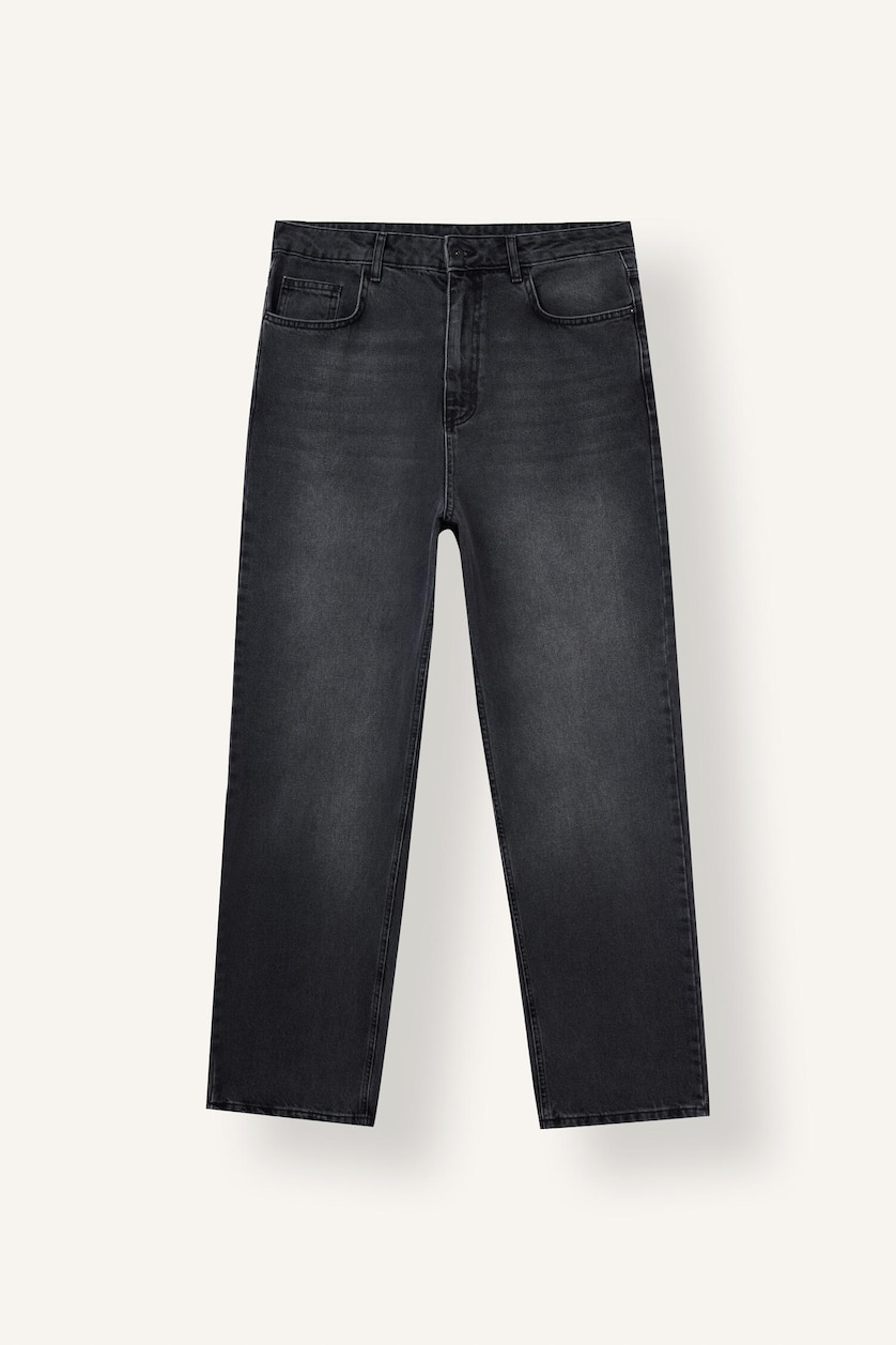 Erkek Antrasit Baggy Fıt Jean