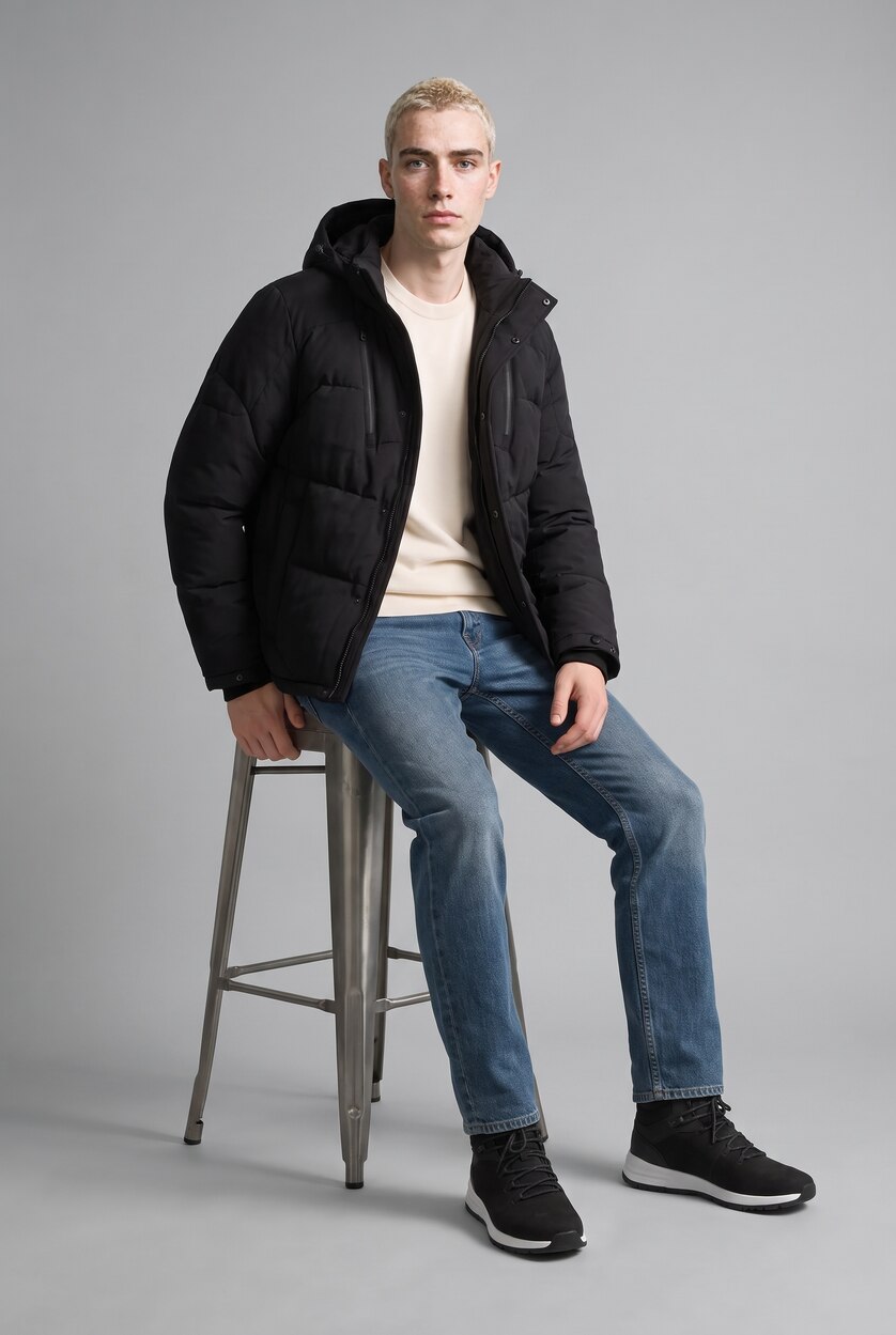 Erkek Koyu Yeşil Straight Fıt Jean