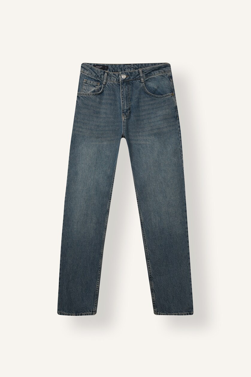 Erkek Koyu Yeşil Straight Fıt Jean